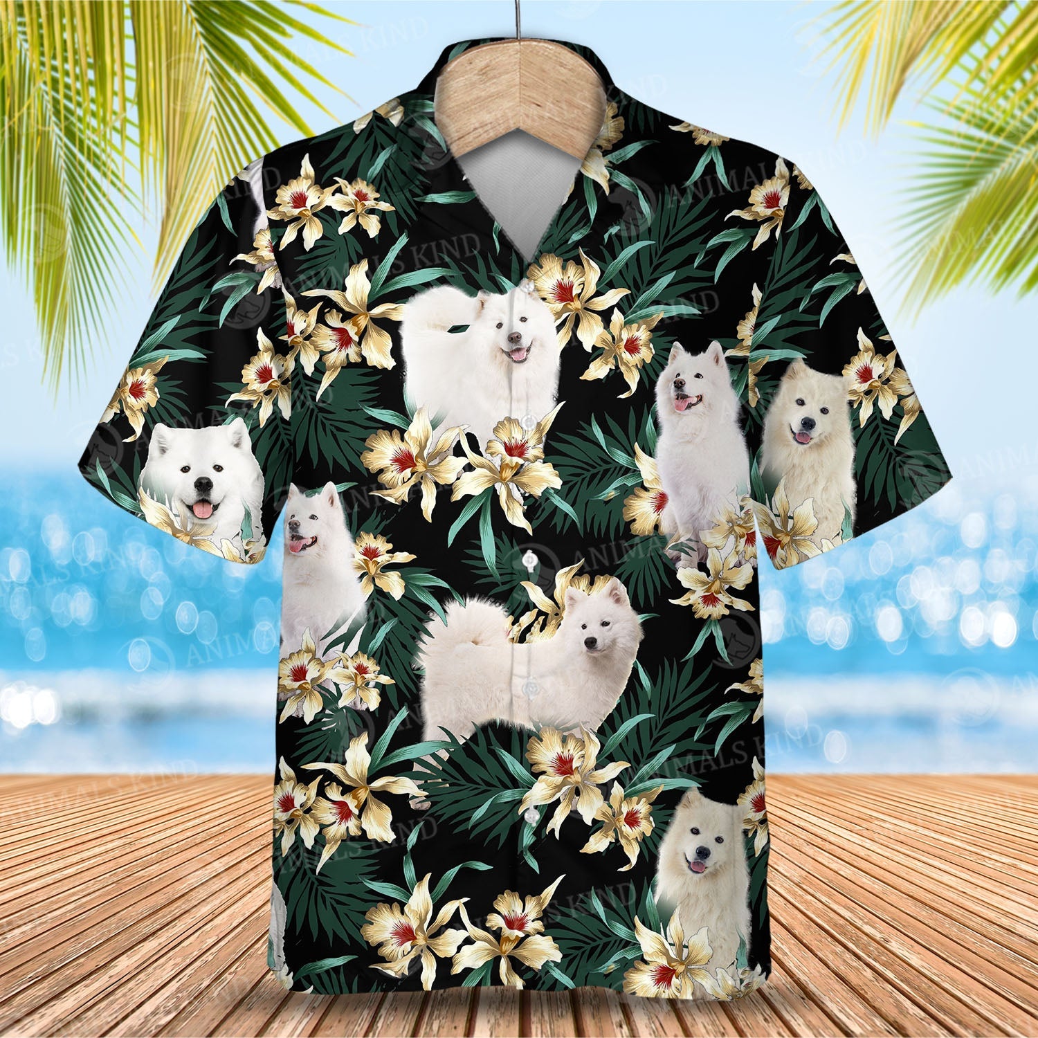 Samoyed Flower Hawaiian Shirt