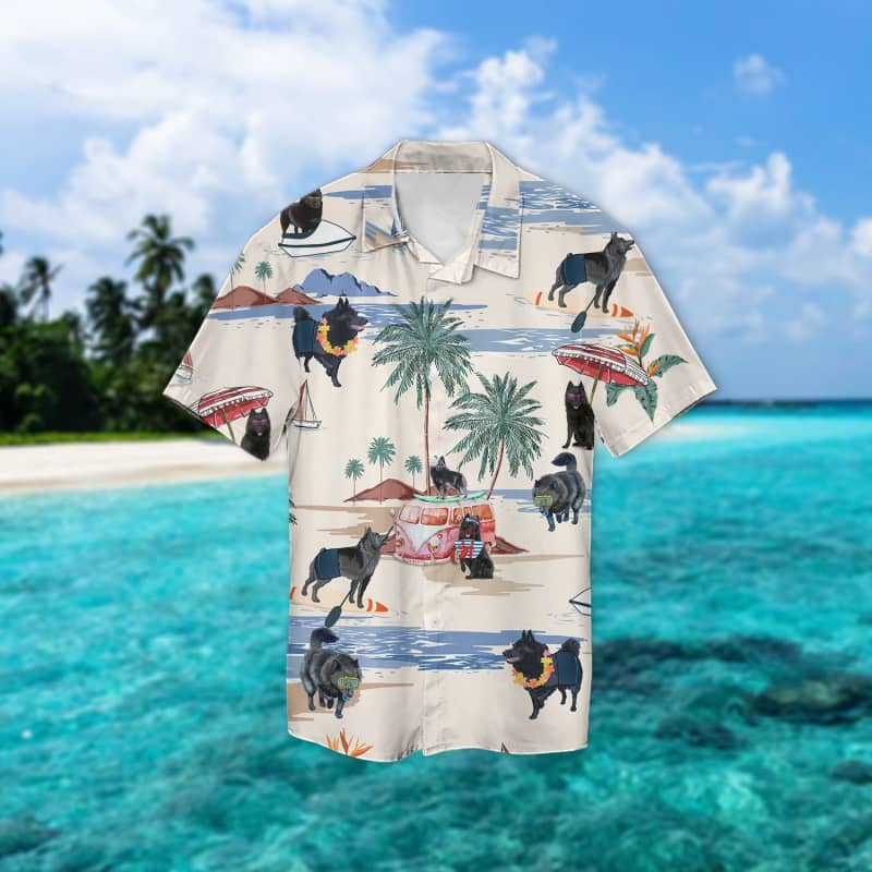 Schipperke Summer Beach Hawaiian Shirt