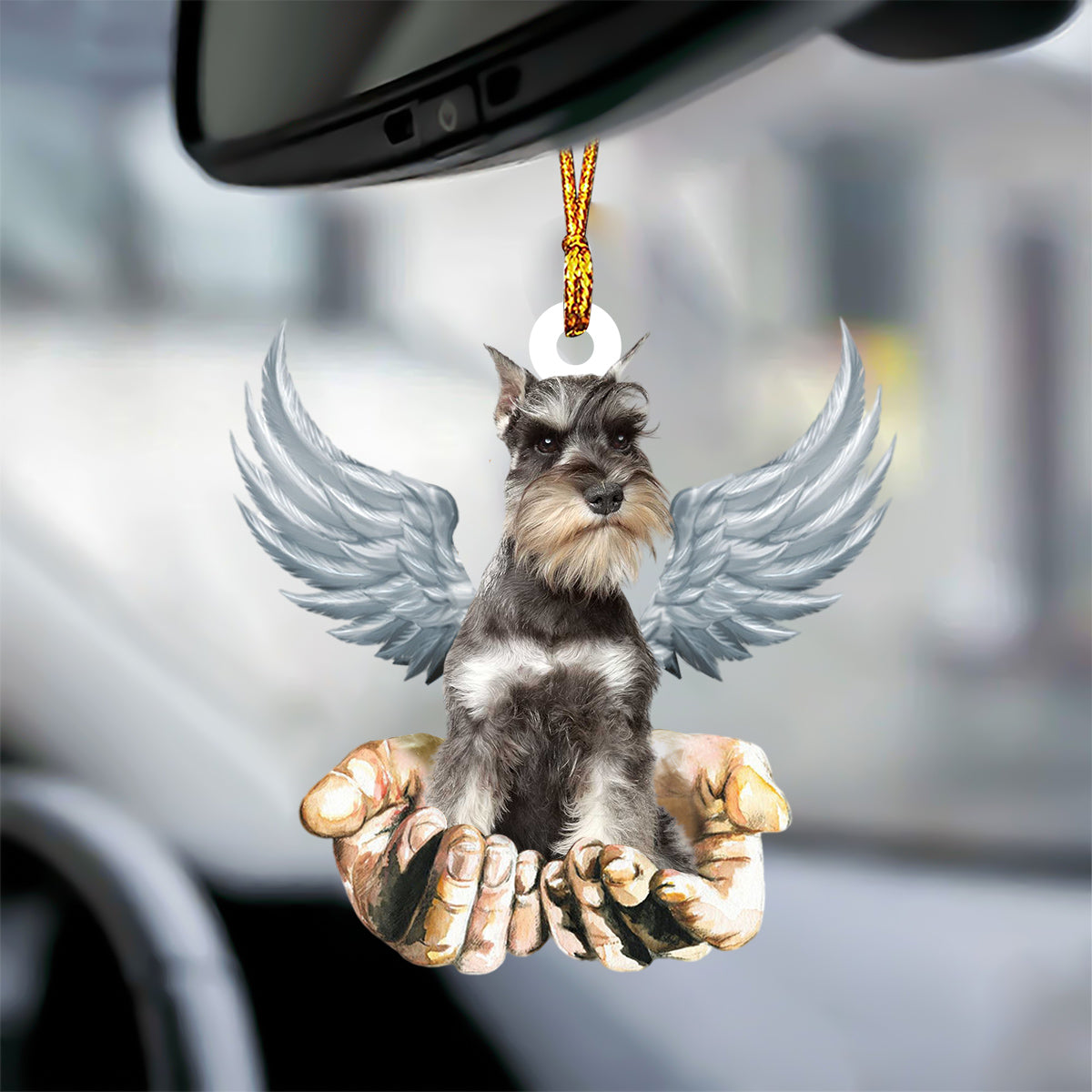 Schnauzer Angel Dog Memorial Ornament