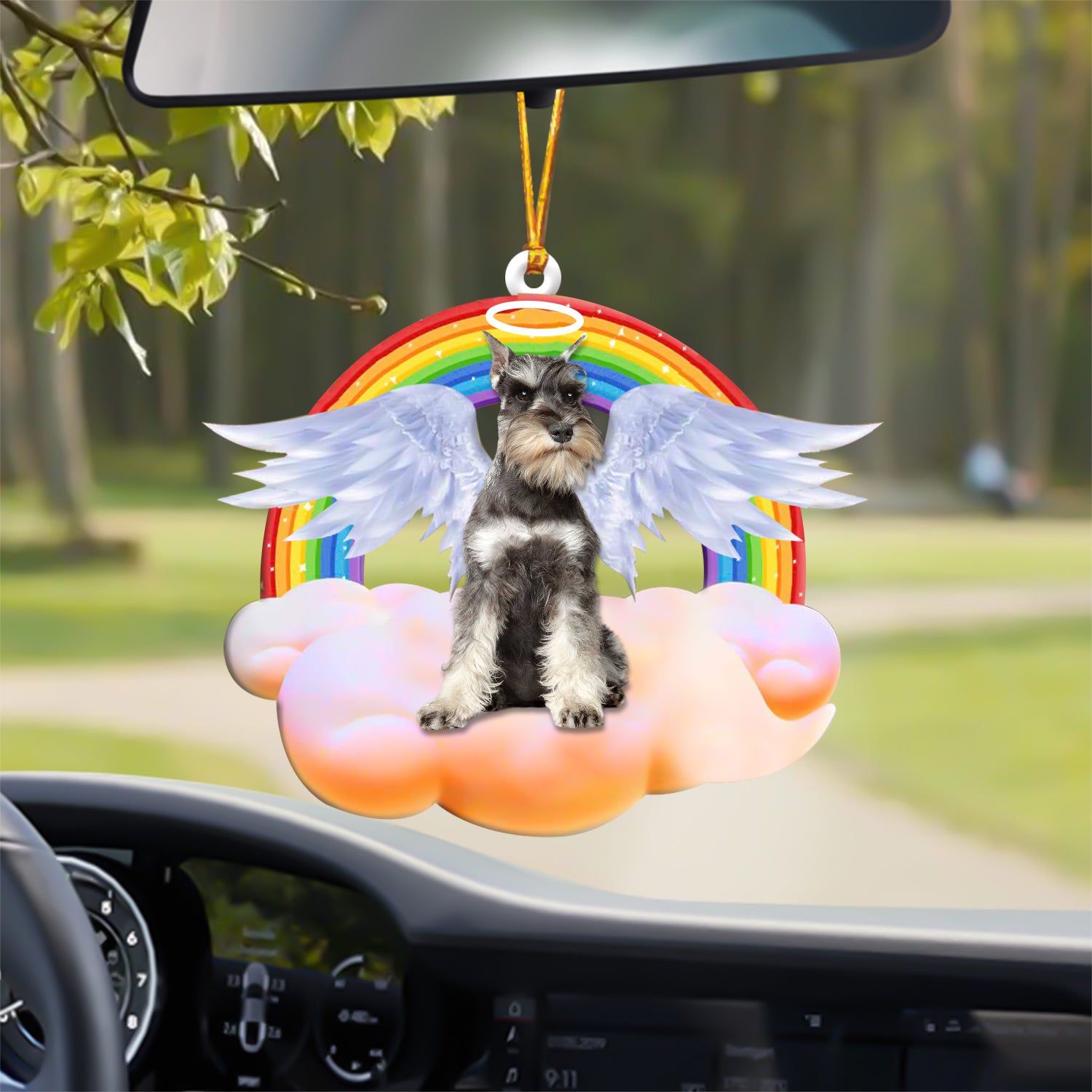 Schnauzer With Angel Wings Memorial Ornament
