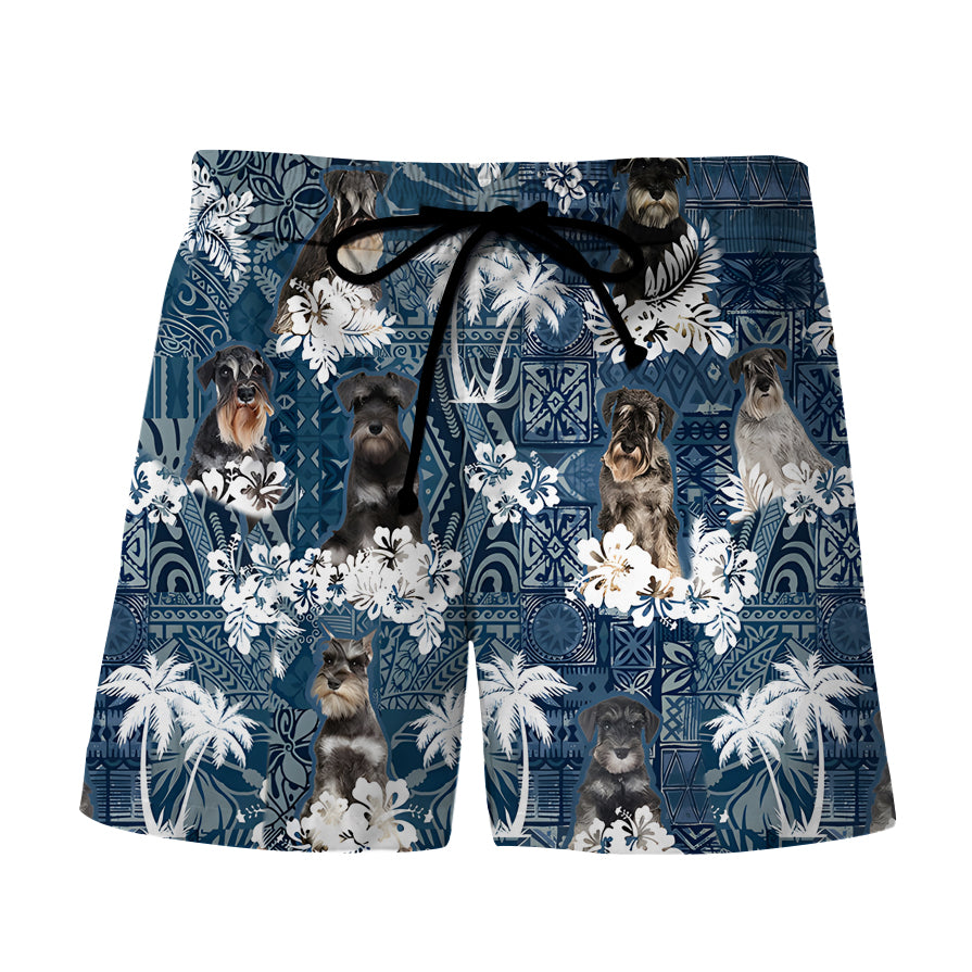 Schnauzer Beach Hawaiian Shorts