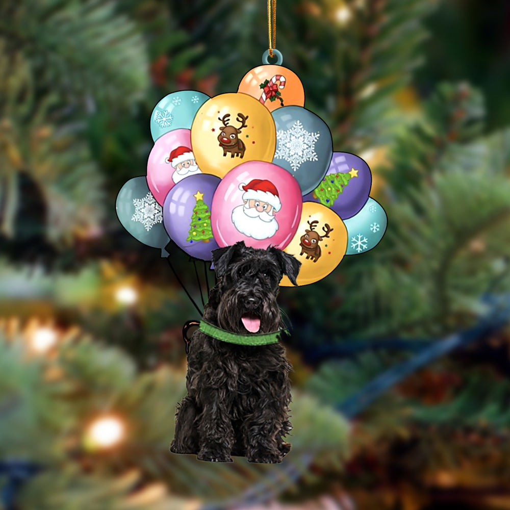 Schnauzer With Balloons Christmas Ornament