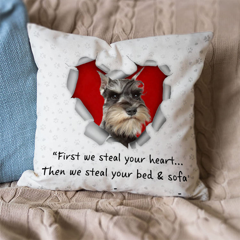 Schnauzer Steal Your Heart Pillowcase