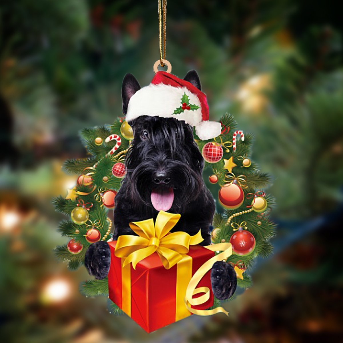 Scottish Terrier-Dogs give gifts Hanging Ornament