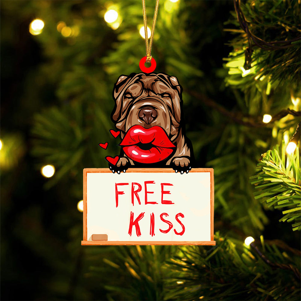 Shar-Pei Free Kiss Christmas Ornament