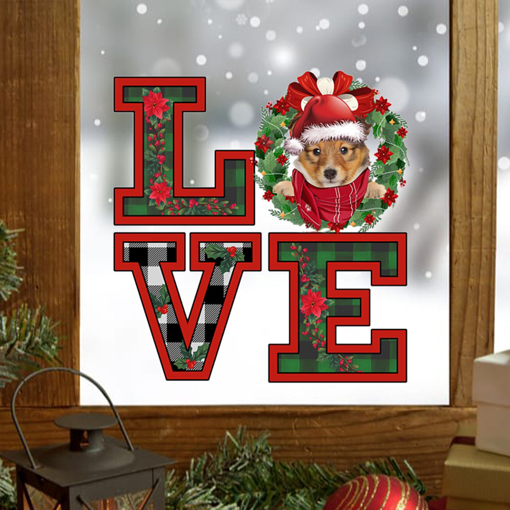Love Shetland Sheepdog Christmas Sticker