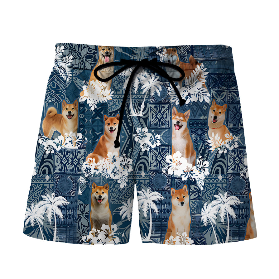 Shiba Inu Beach Hawaiian Shorts