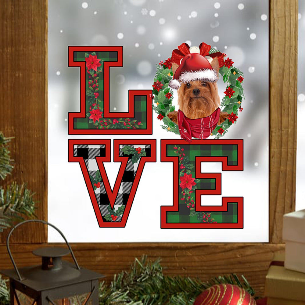 Love Silky Terrier Christmas Sticker