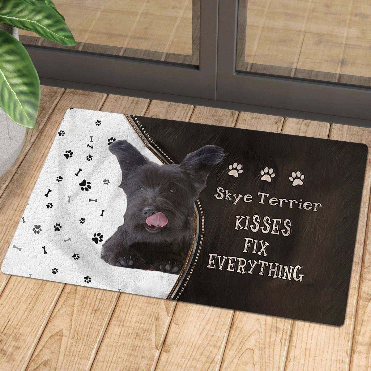Skye Terrier Kisses Fix Everything Doormat