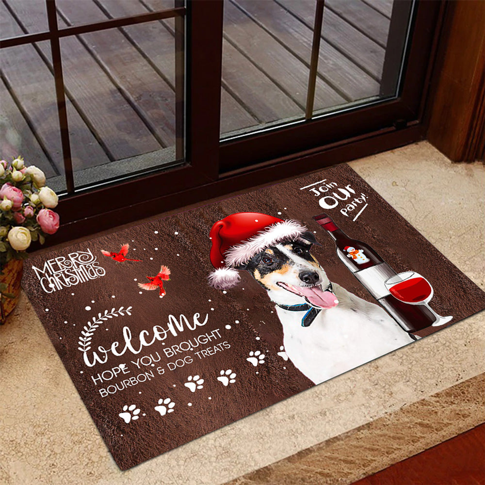 Smooth Fox Terrier Join Our Party Christmas Doormat