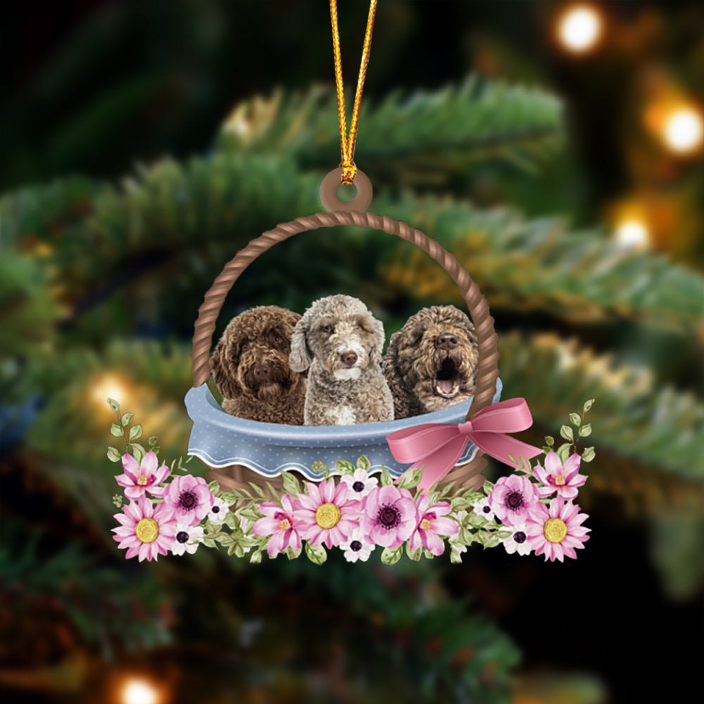 Spanish Water Dog Dogs In The Basket Ornament
