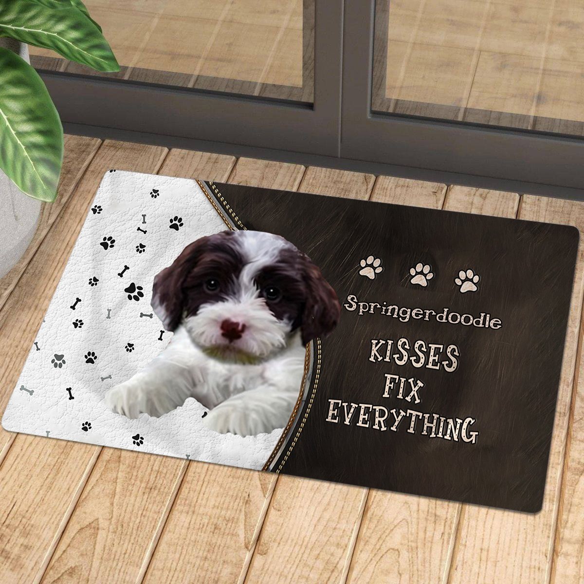 Springerdoodle Kisses Fix Everything Doormat