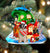 St Bernard With Rudolph's House Christmas Ornament