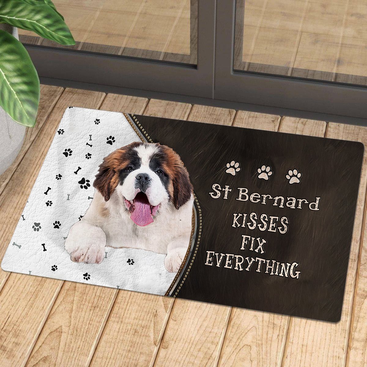 St Bernard Kisses Fix Everything Doormat