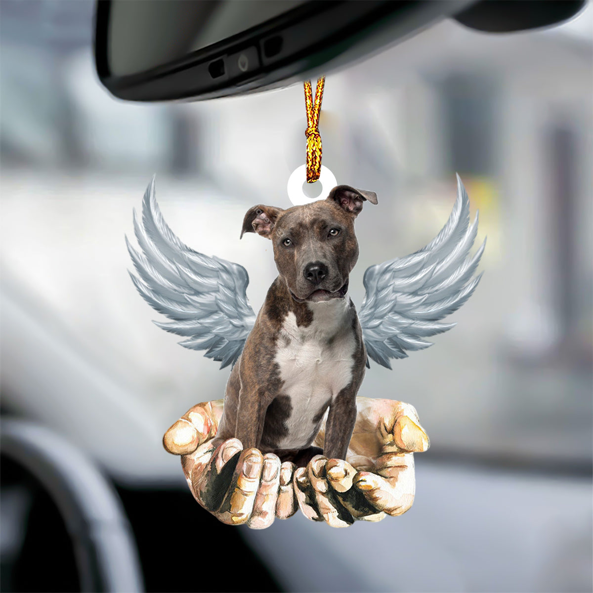Staffordshire Bull Terrier Angel Dog Memorial Ornament