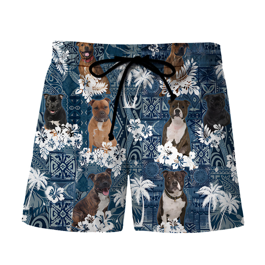 Staffordshire Bull Terrier Beach Hawaiian Shorts