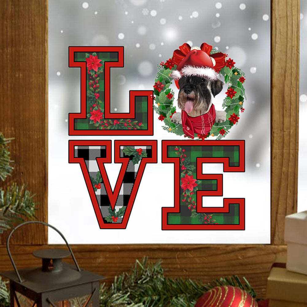 Love Standard Schnauzer Christmas Sticker