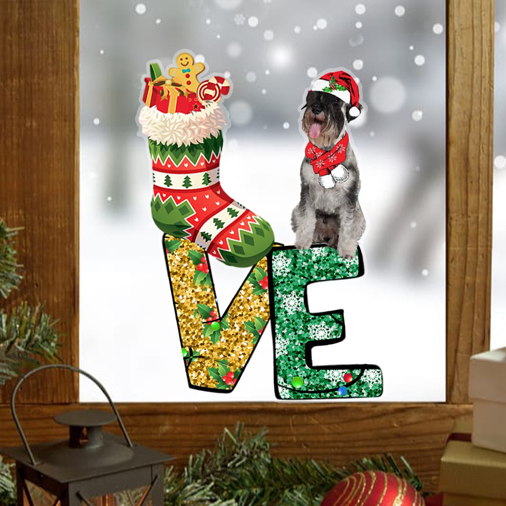 Standard Schnauzer LOVE Christmas Stocking Sticker