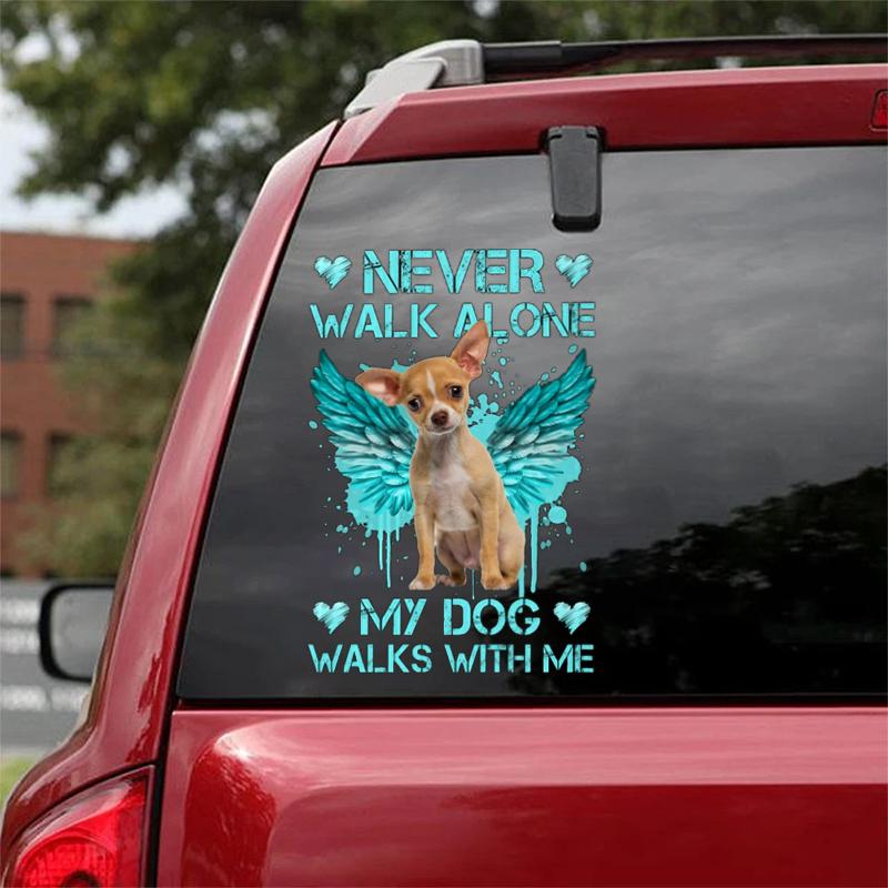 TAN Chihuahua 2 Walks With Me Sticker