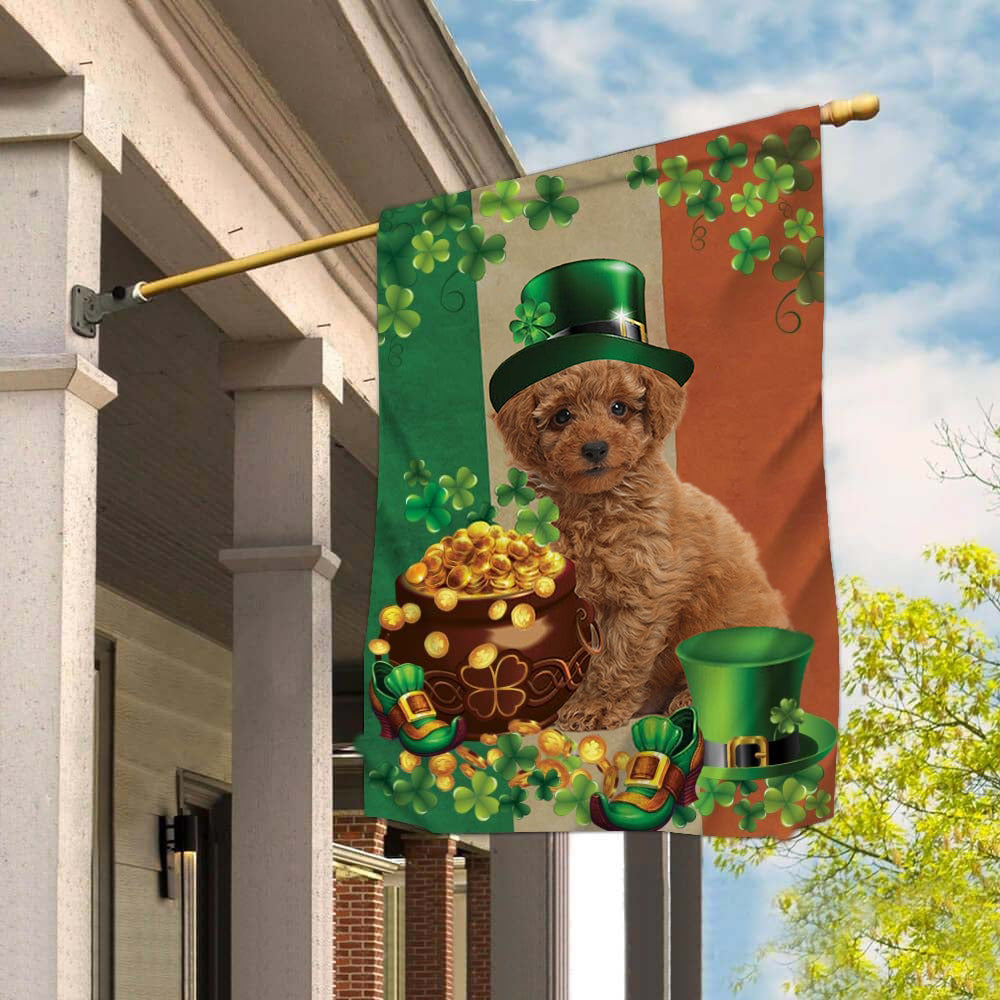 Toy Poodle Hello Patrick Day Home Garden Flag