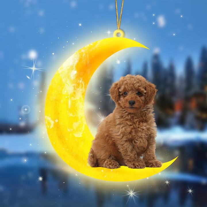 Toy Poodle Moon double-sided decoration