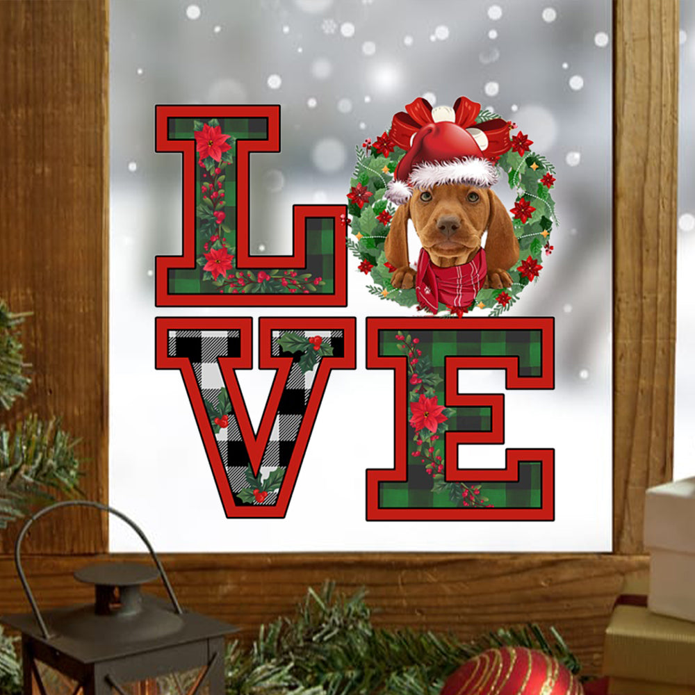 Love Vizsla Christmas Sticker