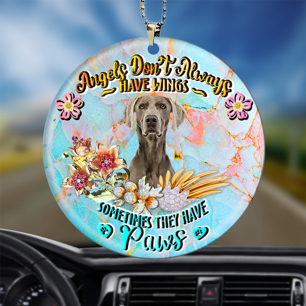 Weimaraner Sometimes They Have Paws Ornament (porcelain)