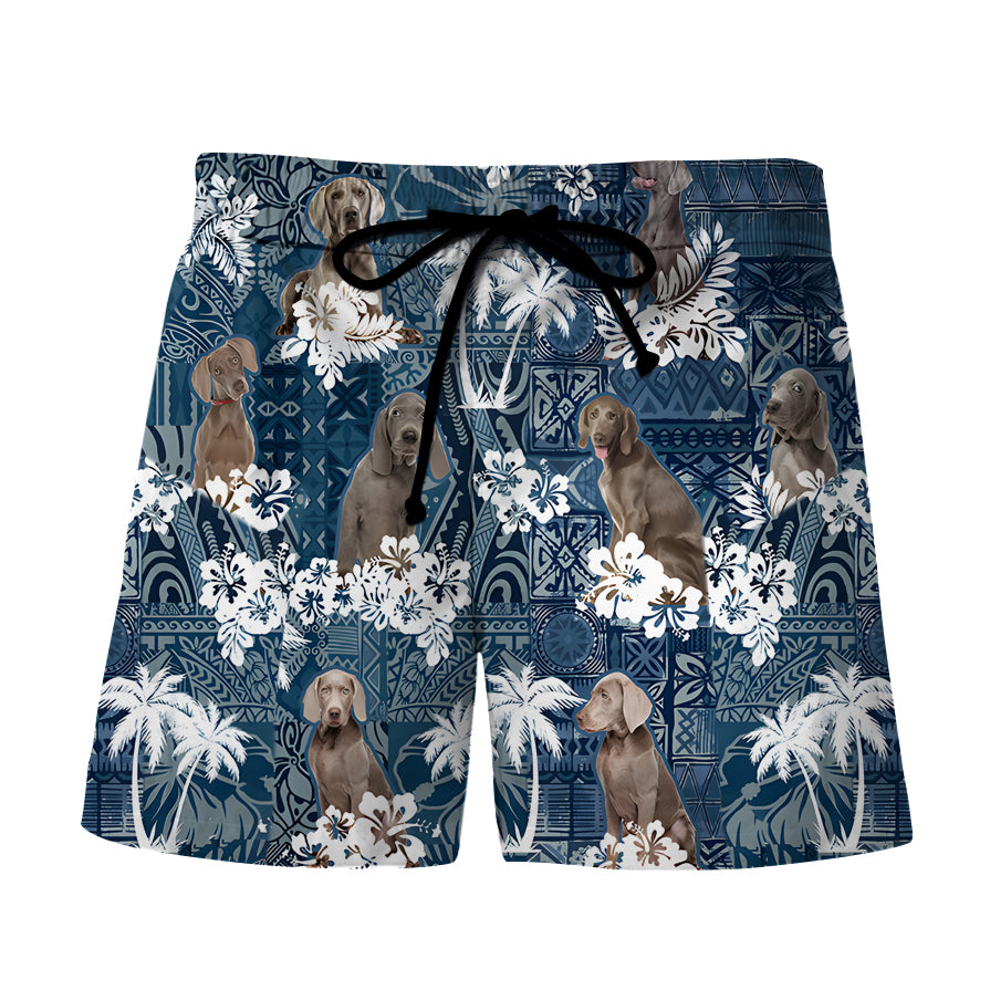 Weimaraner Beach Hawaiian Shorts