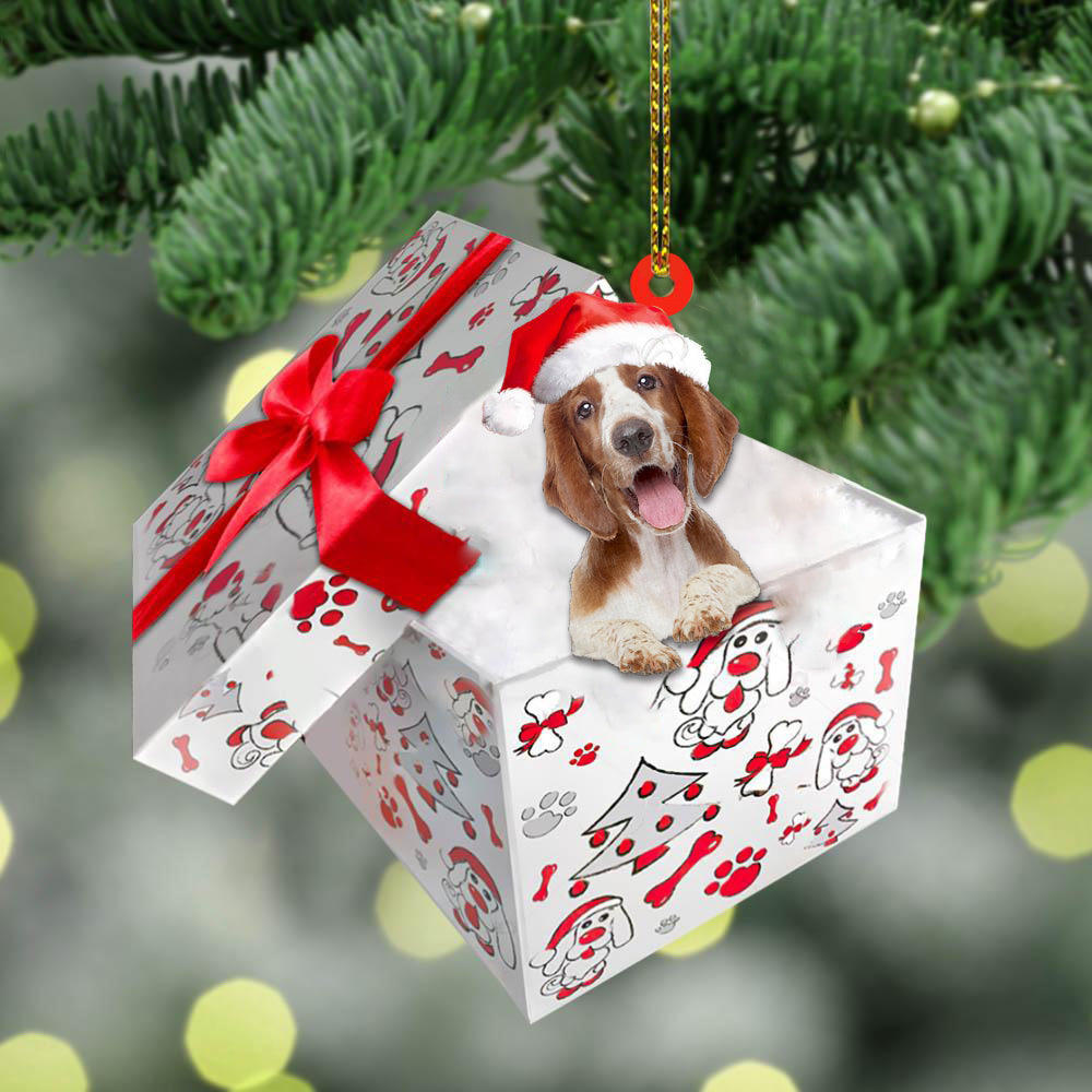 Welsh-Springer-Spaniel In Gift Box Christmas Ornament