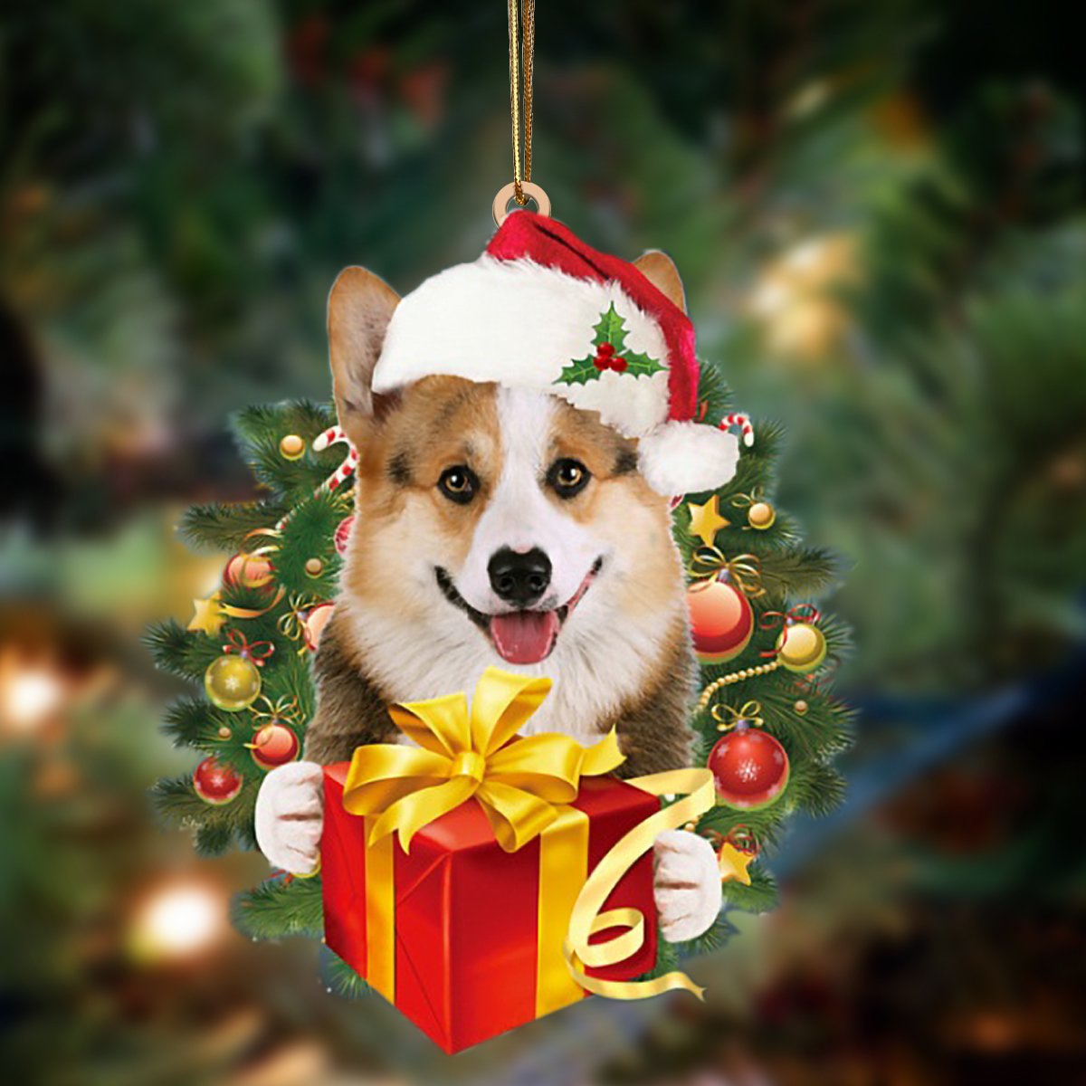 Welsh Corgi-Dogs give gifts Hanging Ornament