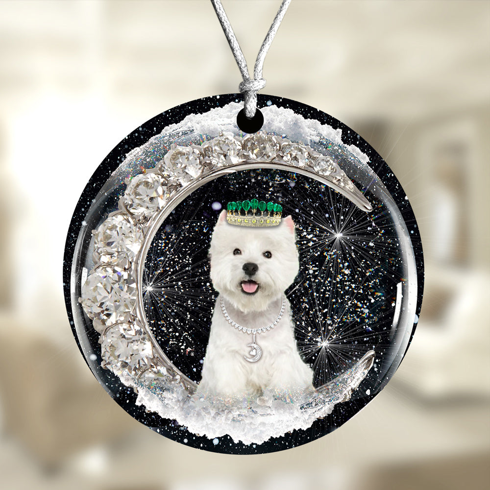 West-Highland-White-Terrier With Crown Diamond Ornament (porcelain)