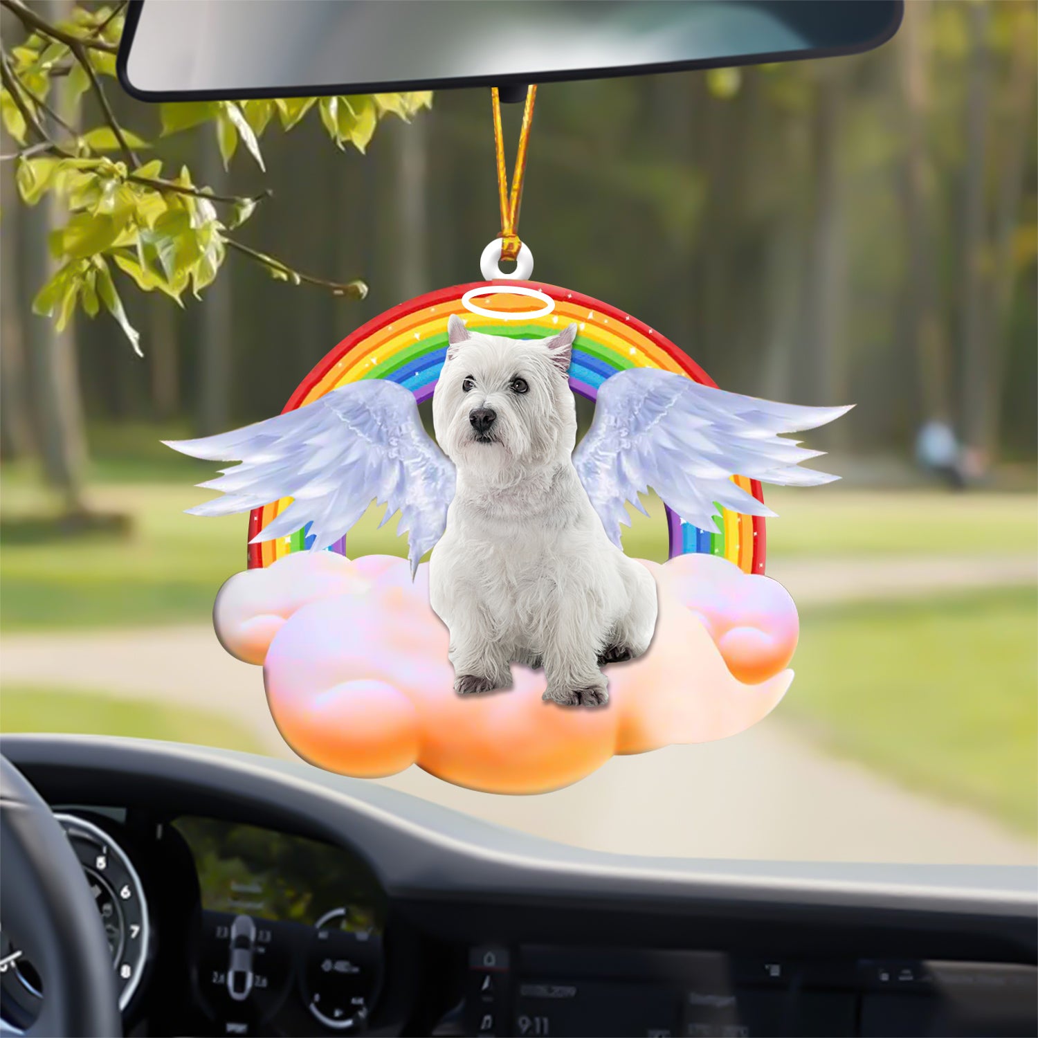 West-Highland-White-Terrier With Angel Wings Memorial Ornament