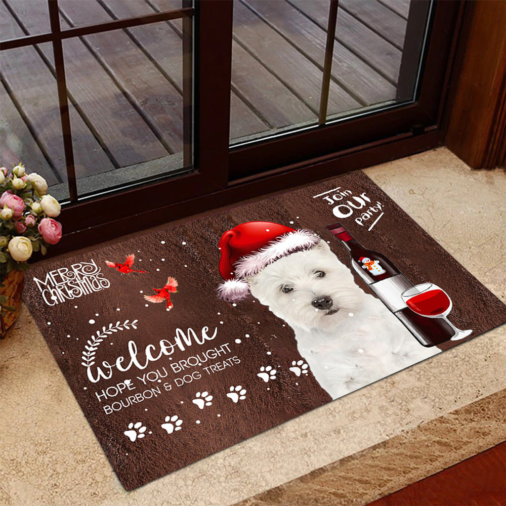 West Highland White Terrier Join Our Party Christmas Doormat