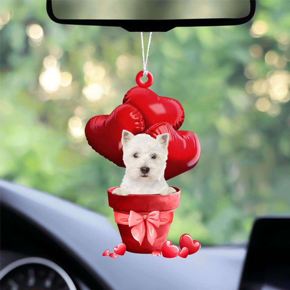 West Highland White Terrier Red Heart Balloon Ornament