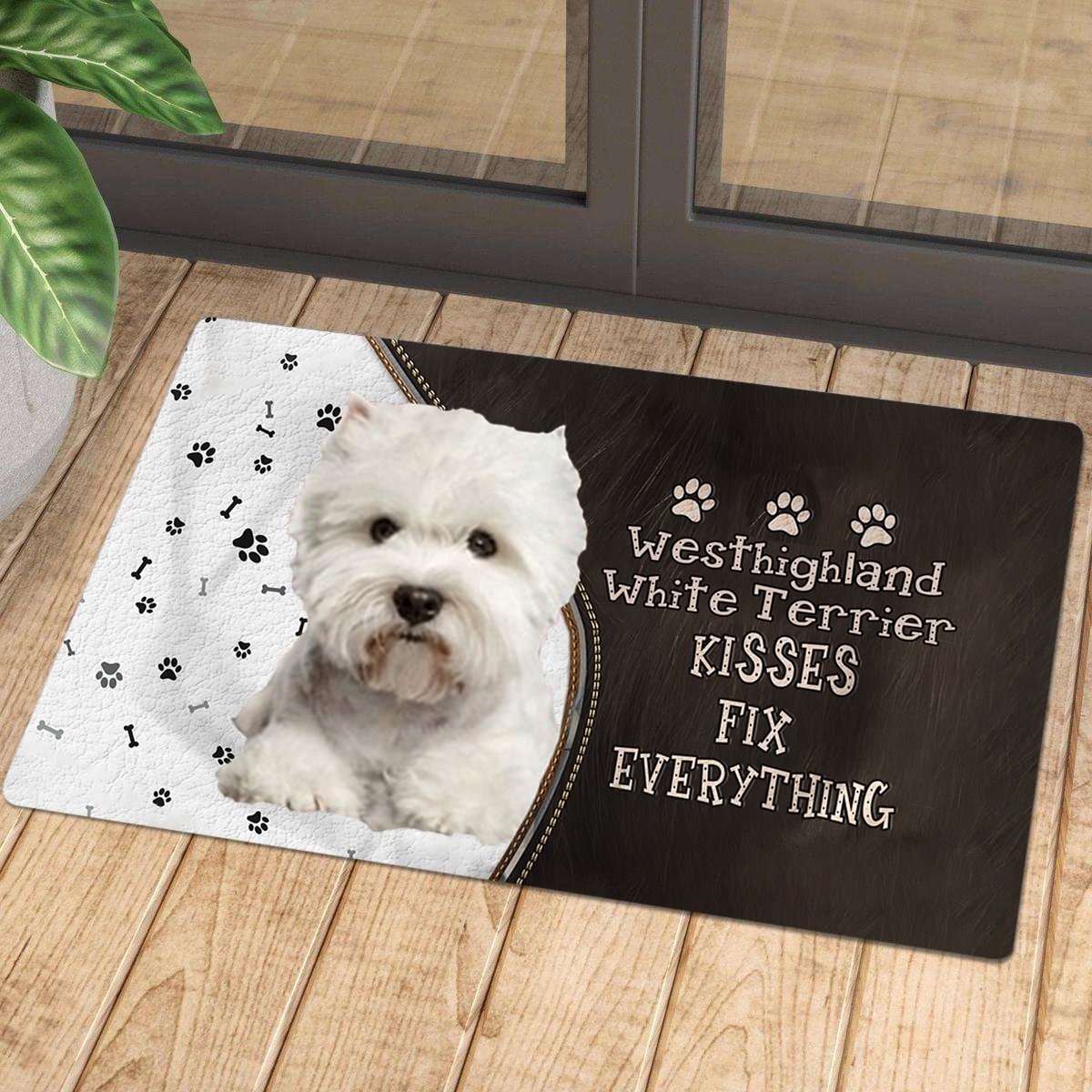 Westhighland-White-Terrier Kisses Fix Everything Doormat