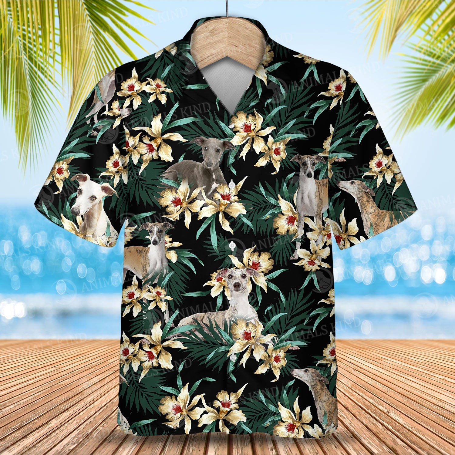 Whippet Flower Hawaiian Shirt