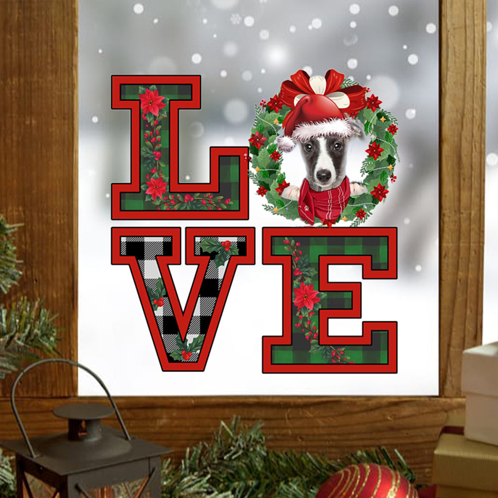 Love Whippet Christmas Sticker