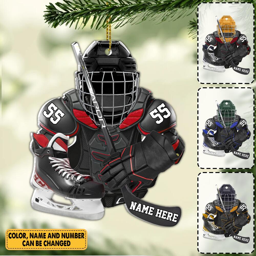 Personalized Hockey Equipment Ornament Gift for Hockey Lover