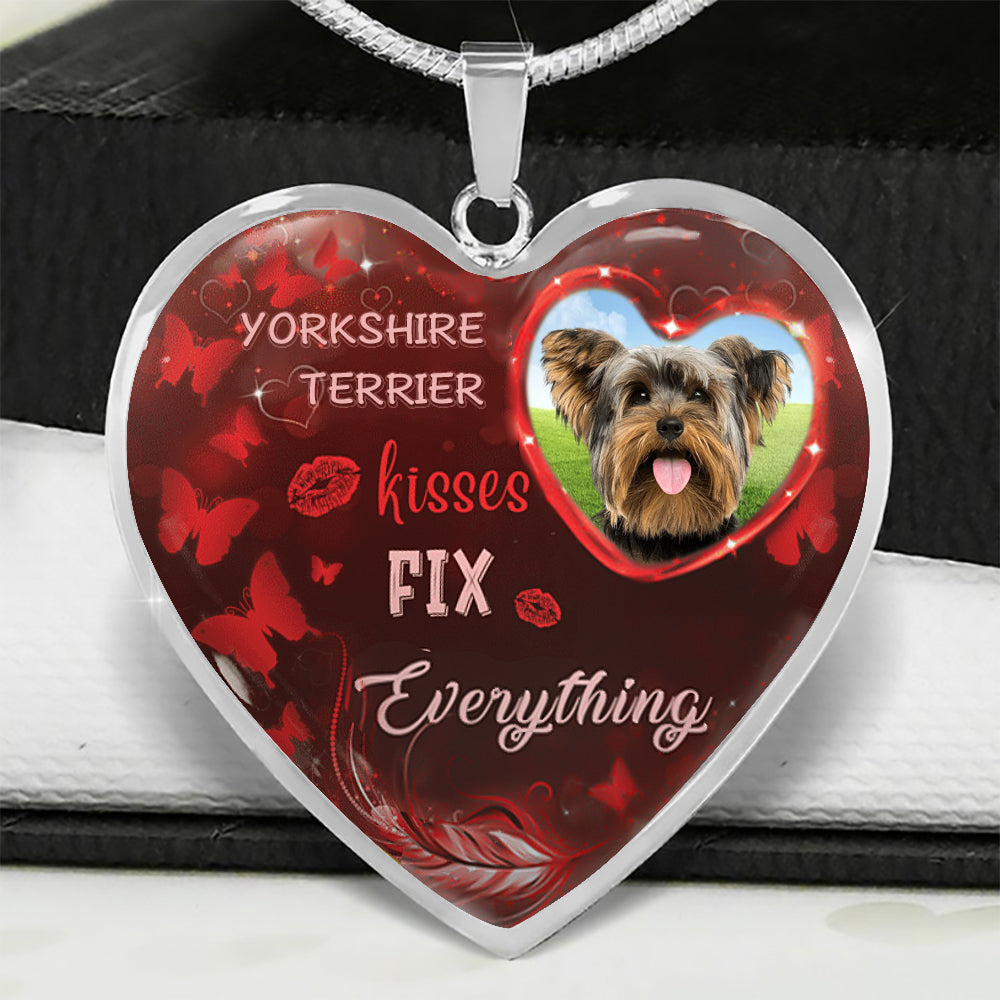 Yorkshire Terrier Kisses Fix Everything Necklace