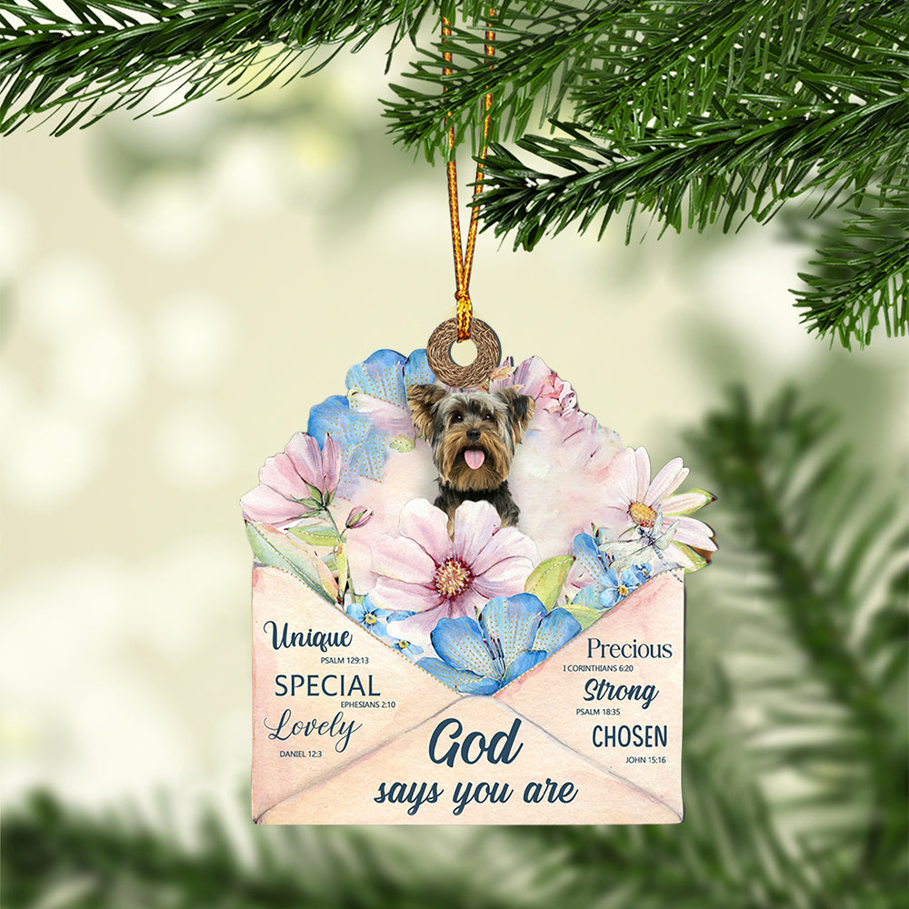 Yorkshire-Terrier God Says You Ornament