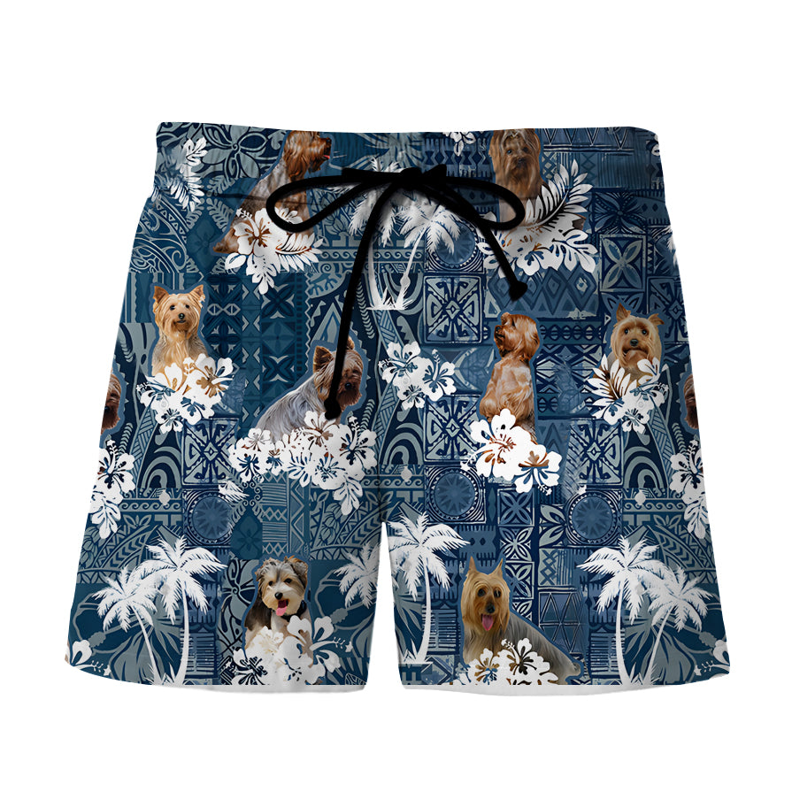 Yorkshire Terrier Beach Hawaiian Shorts