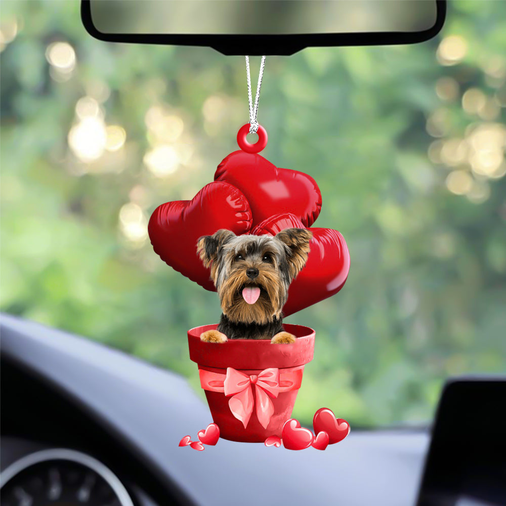 Yorkshire Terrier Red Heart Balloon Ornament