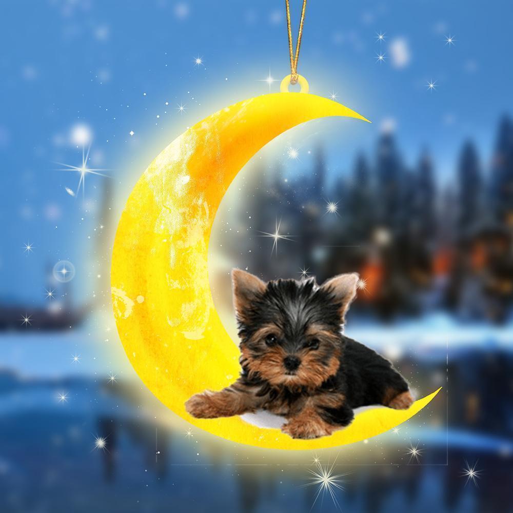 Yorkshire Terrier Moon double-sided decoration