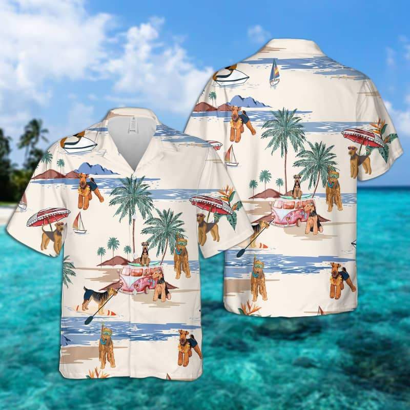 Airedale Terrier Summer Beach Hawaiian Shirt