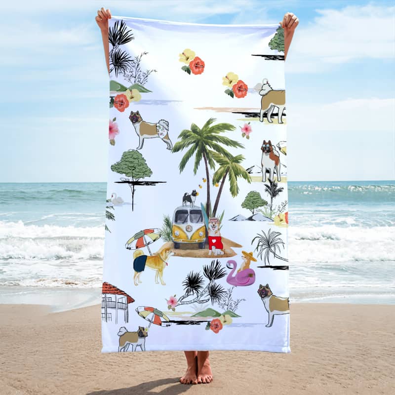 Akita Summer Beach Towel