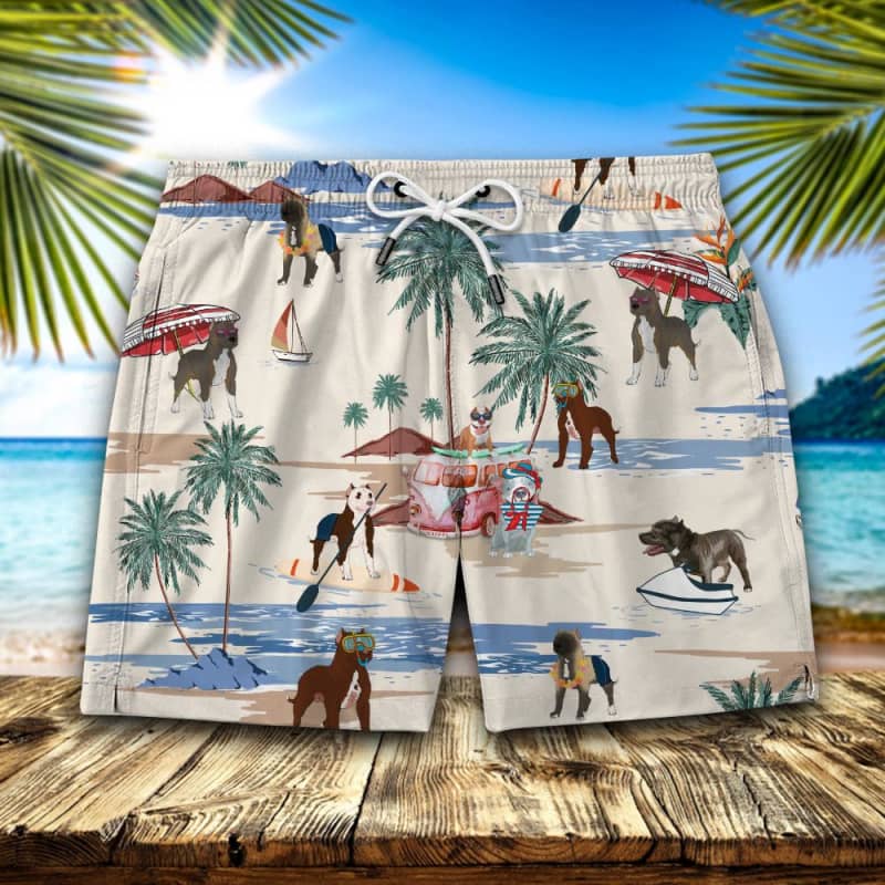 American Pit Bull Terrier Summer Beach Shorts 2