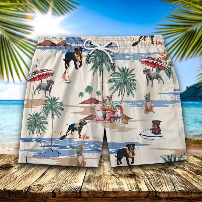 American Staffordshire Terrier Summer Beach Shorts 2