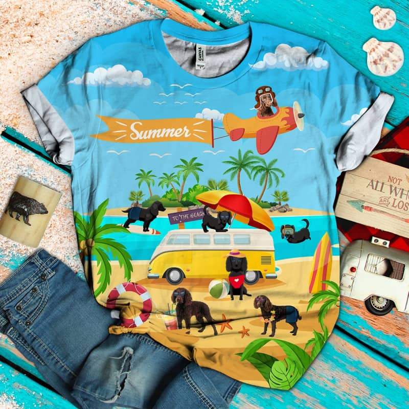American Water Spaniel On The Beach 3D Shirt
