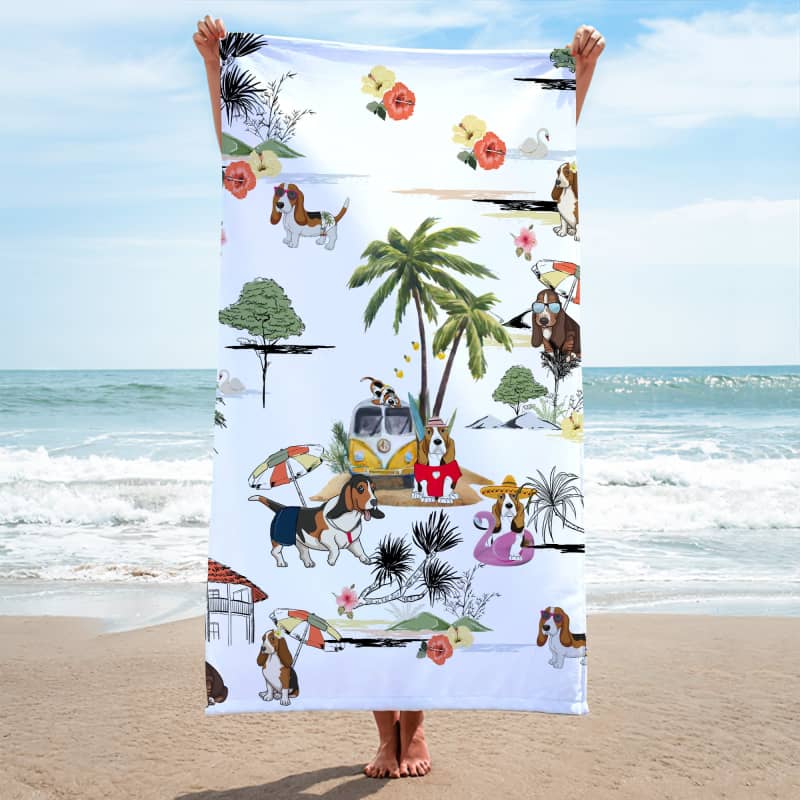 BASSET HOUND Summer Beach Towel