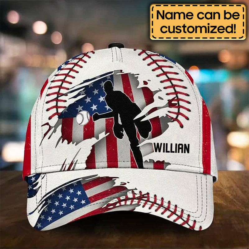 American Baseball Lover Personalized Hats